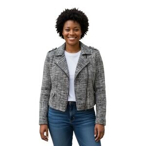 Lane Bryant Knit Tweed Moto Jacket Sz 20